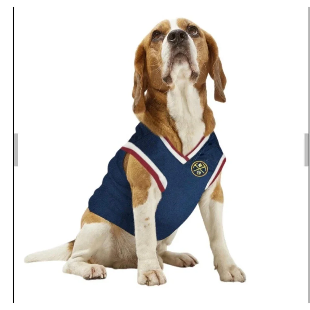 Pets First NBA Denver Nuggets Dog Jersey Size Medium New
